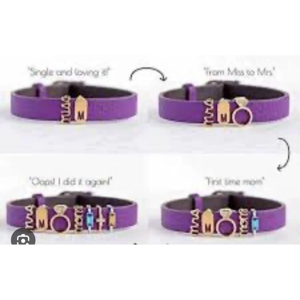 Keep Collective Purple Keeper Silver Buckle Bracelet Band NIP